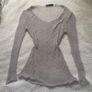 grunge layering loose knit sweater